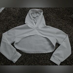White Cropped Hoodie